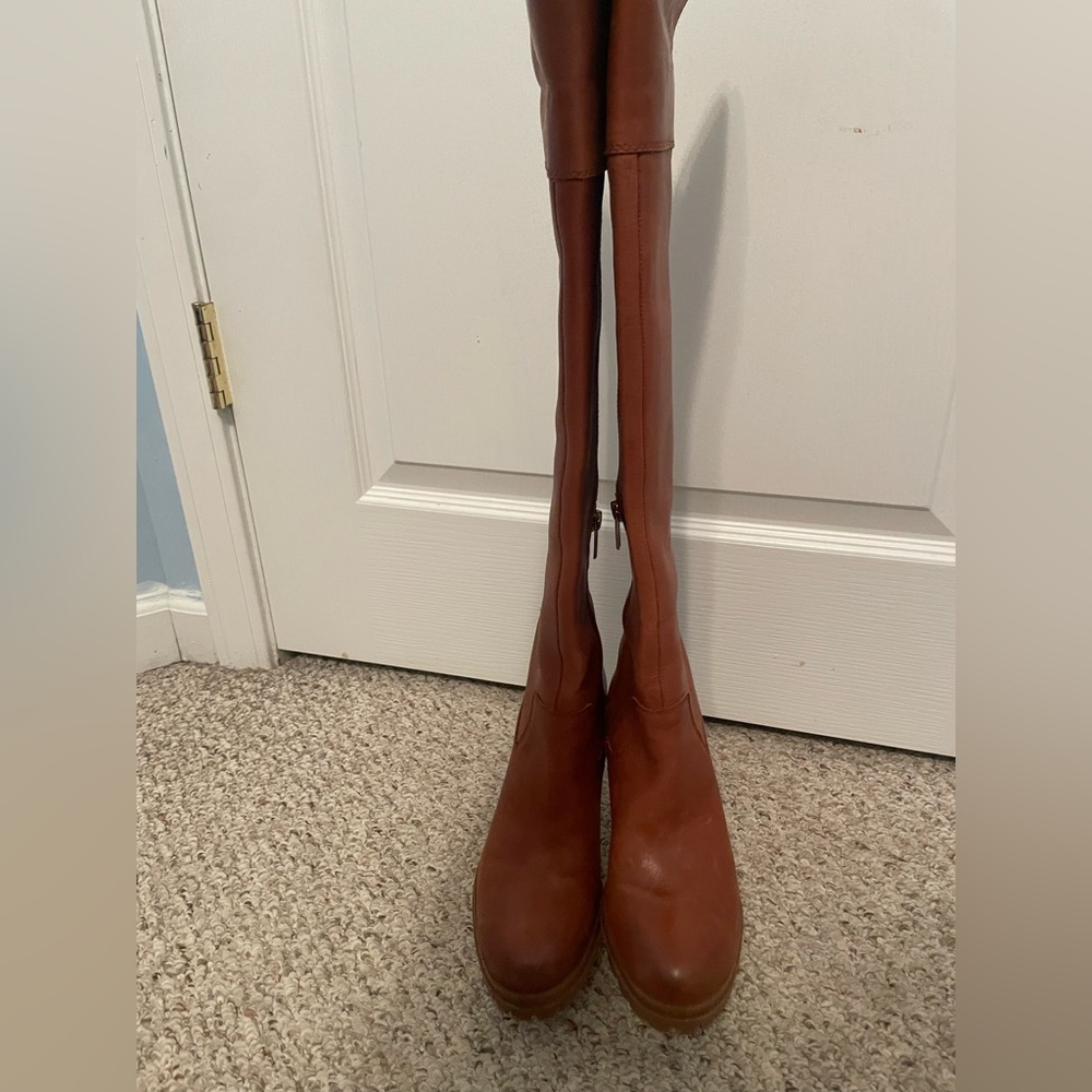 Vince Camuto New Dasemma Tan Over The Knee Block Heel Boot 6 - Picture 14 of 16